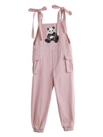 Pink Panda Overalls