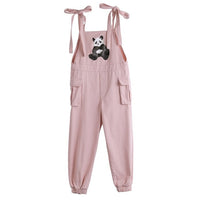 Pink Panda Overalls