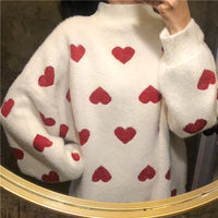 Heart Cashmere Turtleneck Sweater