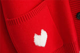 Red Heart Knitted Preppy Sweater