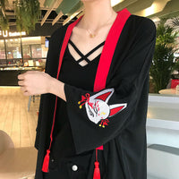 Black Cat Vintage Kimono