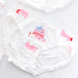 Ruffle With Bow Low Waist Strawberry Panty