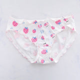 Ruffle With Bow Low Waist Strawberry Panty