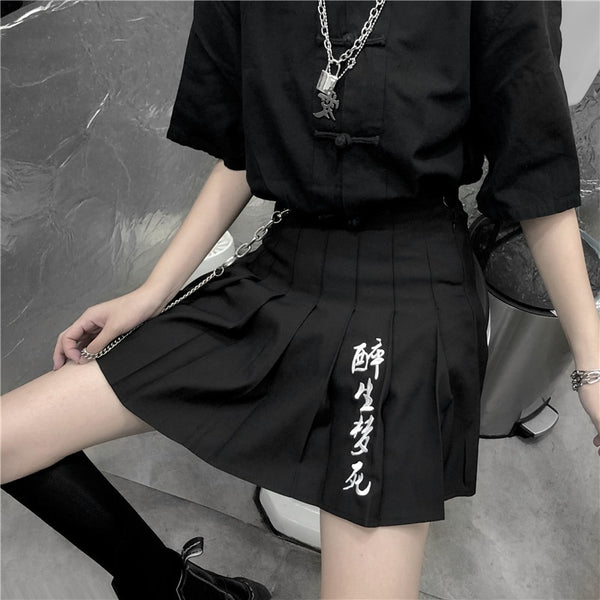 Gothic School Girl High Waist Mini Skirt