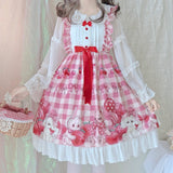 Red Strawberry Lolita Suspender Princess Dress