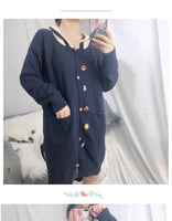 Embroidery Long Sailor Hooded Coat