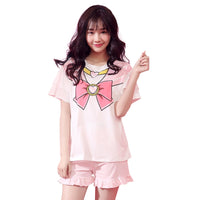 Pink Anime Short Sleeve Pajamas