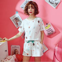 Pink Anime Short Sleeve Pajamas