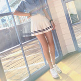 Pleated Preppy Short Skirt