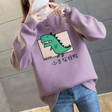 Dinosaur Printed Round Neck Pullover