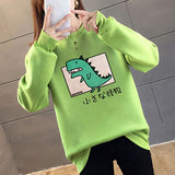 Dinosaur Printed Round Neck Pullover