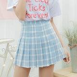 Baby Blue Pleated Schoolgirl Skirt