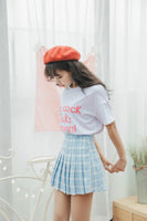 Baby Blue Pleated Schoolgirl Skirt