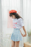 Baby Blue Pleated Schoolgirl Skirt