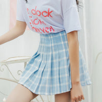 Baby Blue Pleated Schoolgirl Skirt