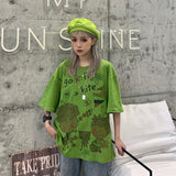 Green Streetstyle Allover Printed T-shirt