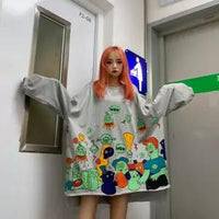 Cartoon Graphic Print Pullover