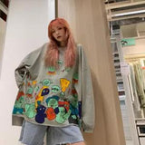 Cartoon Graphic Print Pullover