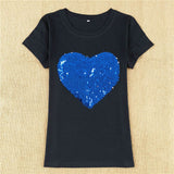 Blue Heart Sequin T-shirt