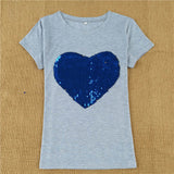 Blue Heart Sequin T-shirt