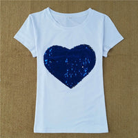 Blue Heart Sequin T-shirt