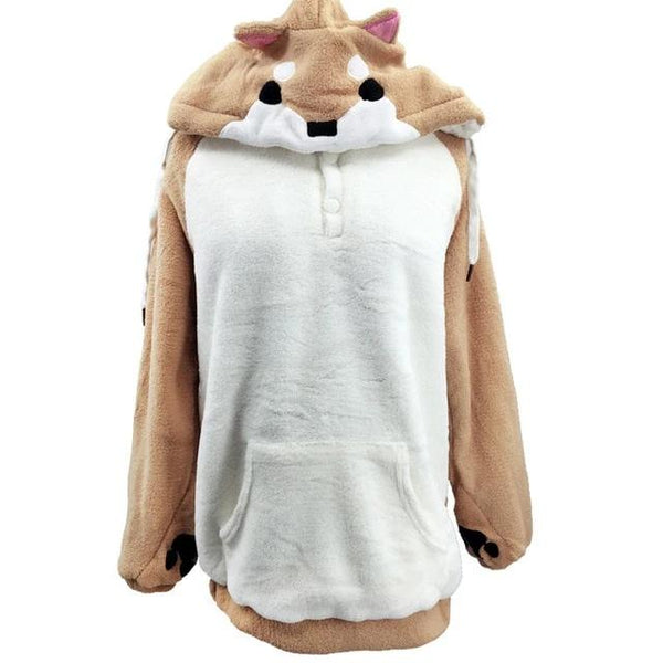 Furry Dog With Ears And Pouch Hoodie