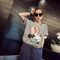 Striped Minnie Graphic Print T-shirt