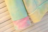 Rainbow Tie-die Zipper Hoodie