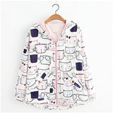 Kitty Cat Print Hooded Coat