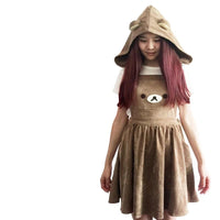 Rilakkuma Bear Embroidery Overall Anime Dress