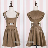 Rilakkuma Bear Embroidery Overall Anime Dress