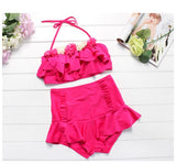 Pink Floral Ruffle Swimsuit