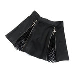 Black Goth Mini Skirt With Mesh