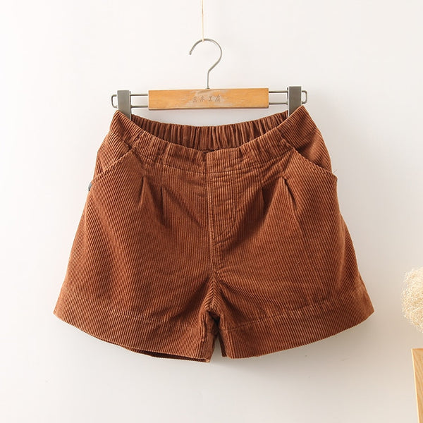 Casual Corduroy Retro Shorts