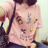 Cartoon Graphic Print T-shirt