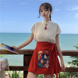 Cheongsam High Waist Vintage Mini Skirt