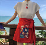 Cheongsam High Waist Vintage Mini Skirt