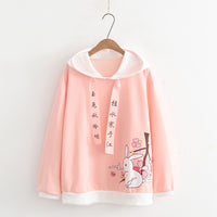 Pink Bunny Graphic Hoodie