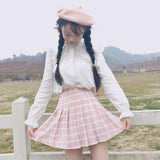 Pink Preppy Pleated Mini Skirt