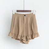 High Waist Elastic Ruffle Shorts