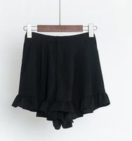 High Waist Elastic Ruffle Shorts