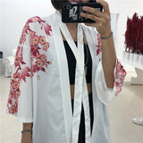 Kpop Vintage Kimono Lace Up Cardigan