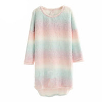 Fluffy Rainbow Night Gown Mini Dress