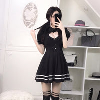 Pleated Heart Cut-out Mini Dress