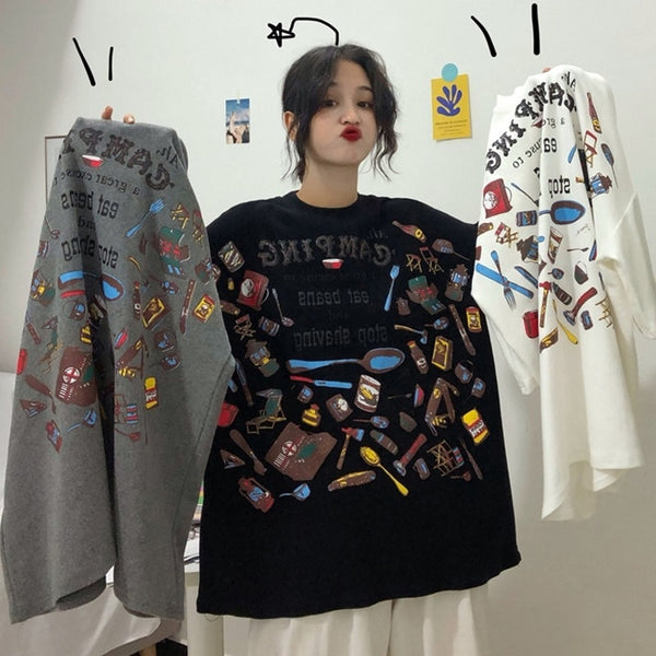 Ulzzang Letter Printed Oversize T-shirt