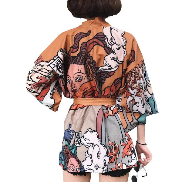 Kimono Graphic Cardigan