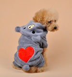 Teddy Bear Heart Fleece Onsie For Small Dogs