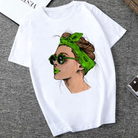 Girl With Green Bandana Graphic T-shirt