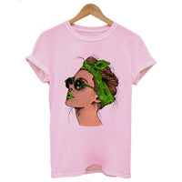 Girl With Green Bandana Graphic T-shirt