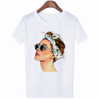 Girl With Green Bandana Graphic T-shirt